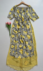 Load image into Gallery viewer, LIME FLORAL PRINTED DRESS - BUST 46 to 50