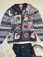 Load image into Gallery viewer, Tiara Embroidered Christmas Sweater-Bust 52