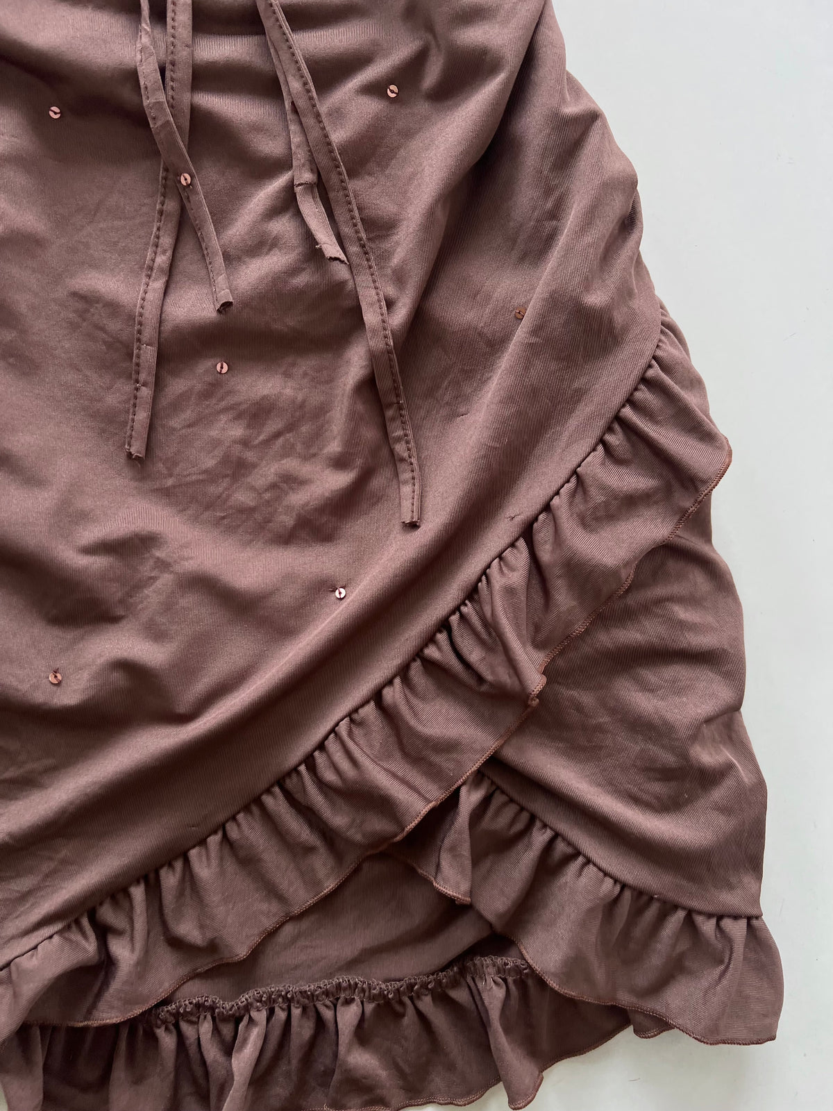 Brown Ruffle Dress-Bust 36