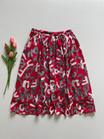 Load image into Gallery viewer, RED PRINTED SKIRT - WAIST 26