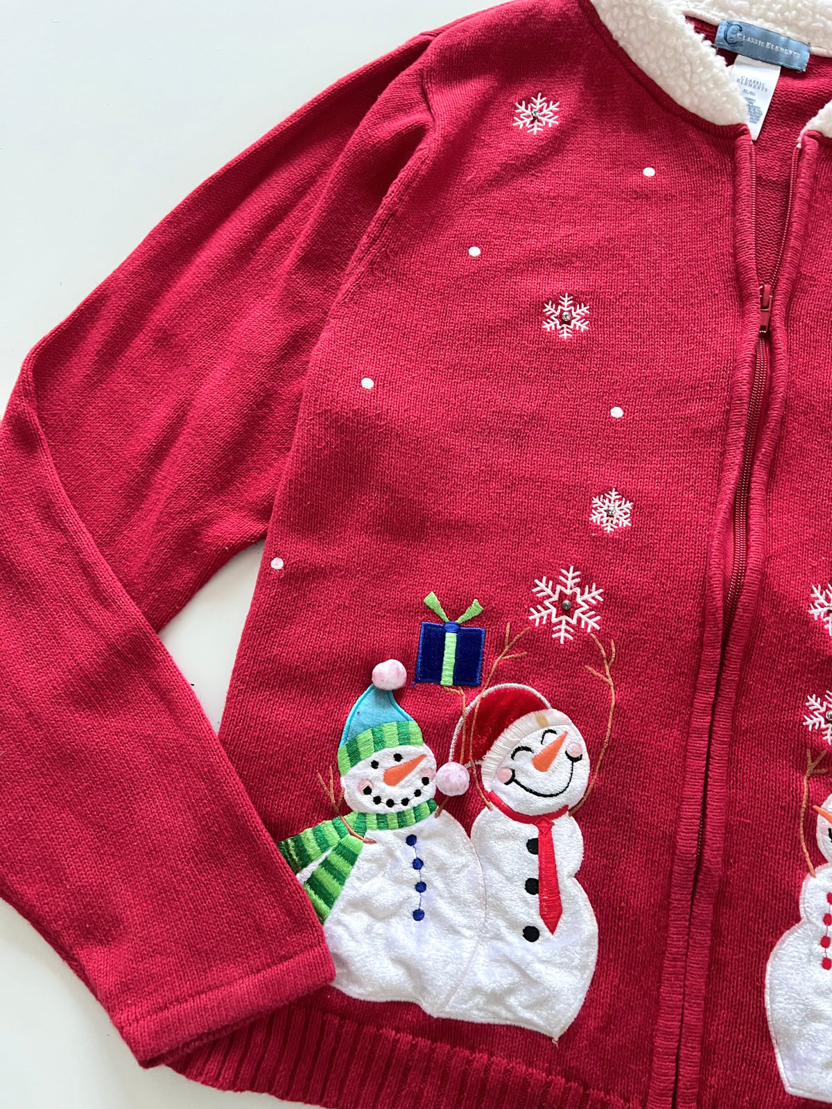 Classic Elements Christmas Zip Up Sweater-Bust 46