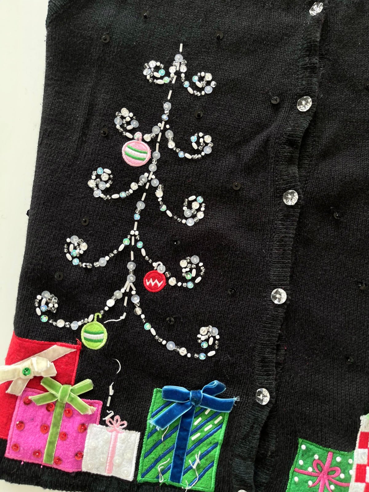 Tiara International Embroidered Christmas Vest Sweater-Bust 46