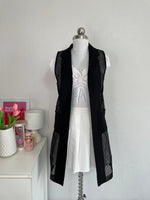 Load image into Gallery viewer, SOFT BLACK SHEER SLEEVELESS SHRUG - BUST 32 TO 34