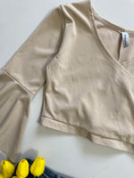 Load image into Gallery viewer, Beige Criss Cross Top - Bust 34 to 36