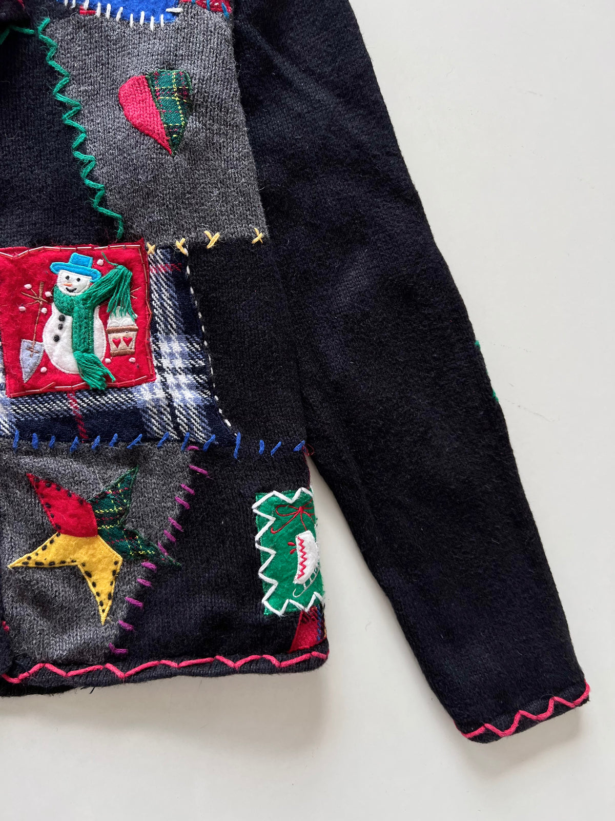 Studio Joy Embroidered Christmas Cardigan Sweater-Bust 46