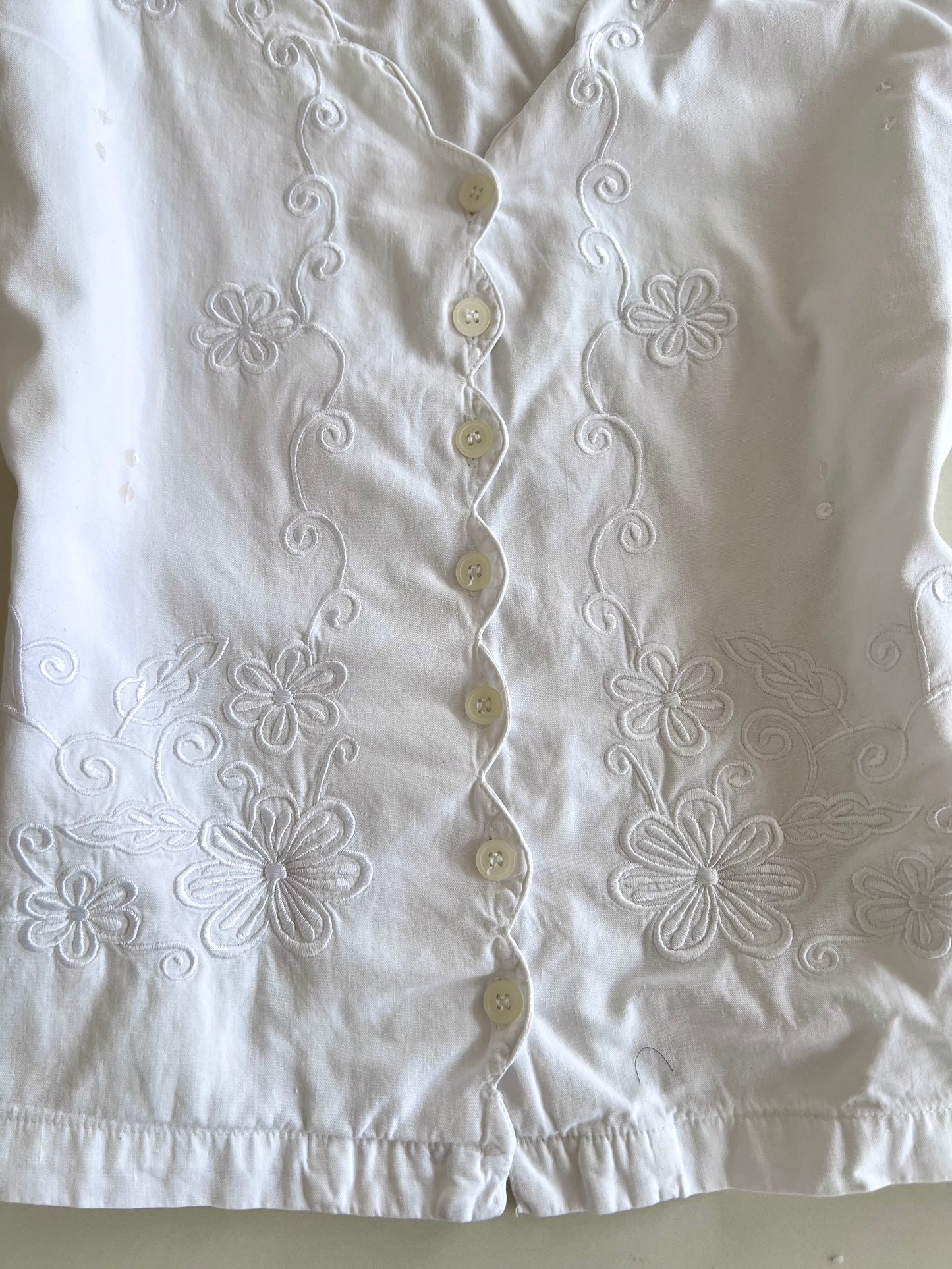 Virgin Island Embroidered Cotton Top-Bust 40