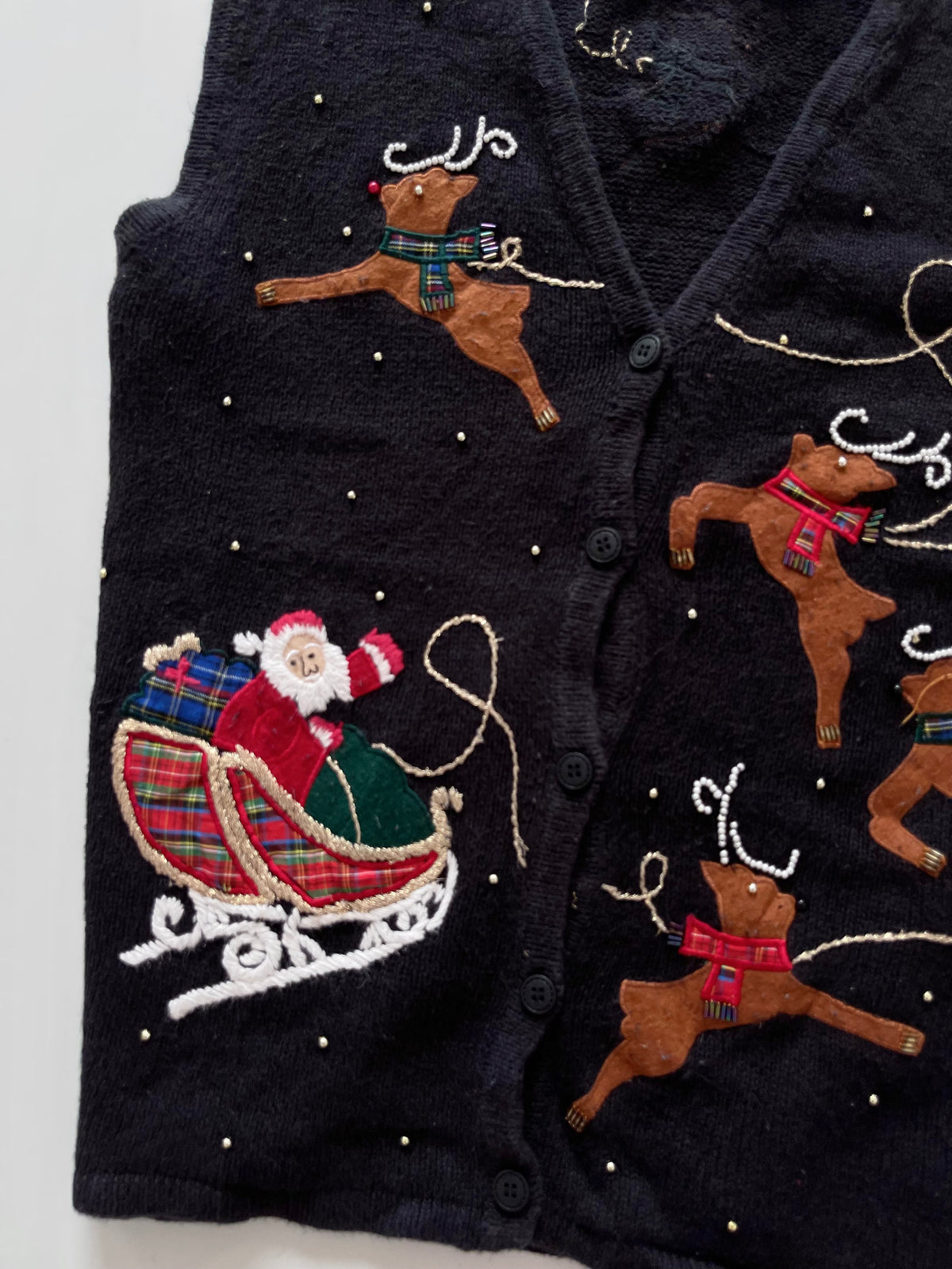 Bobbie Brooks Embroidered Christmas Vest Sweater-Bust 44