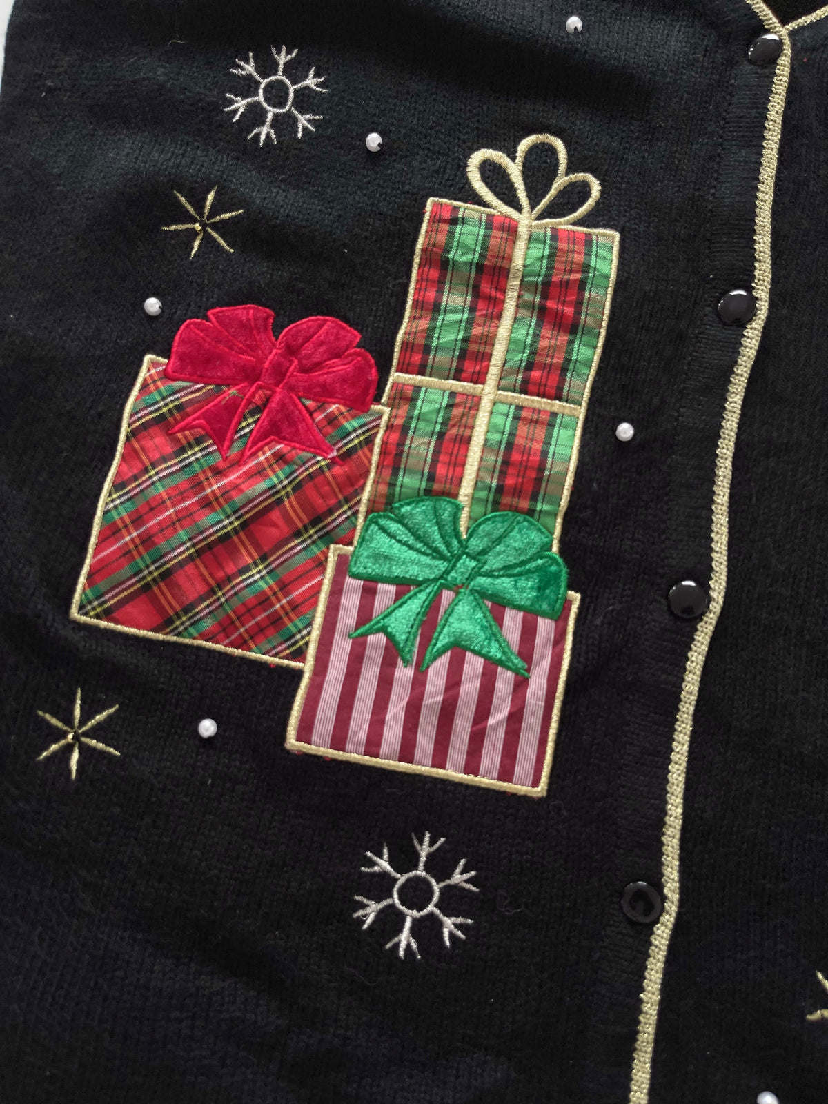Embroidered Christmas Vest Sweater-Bust 46