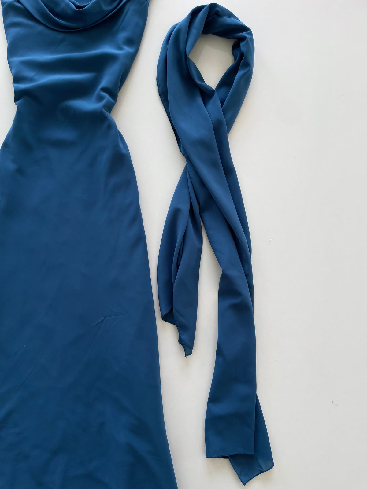 Lautinel Cowl Neck Vintage Dress With Scarf-Bust 36