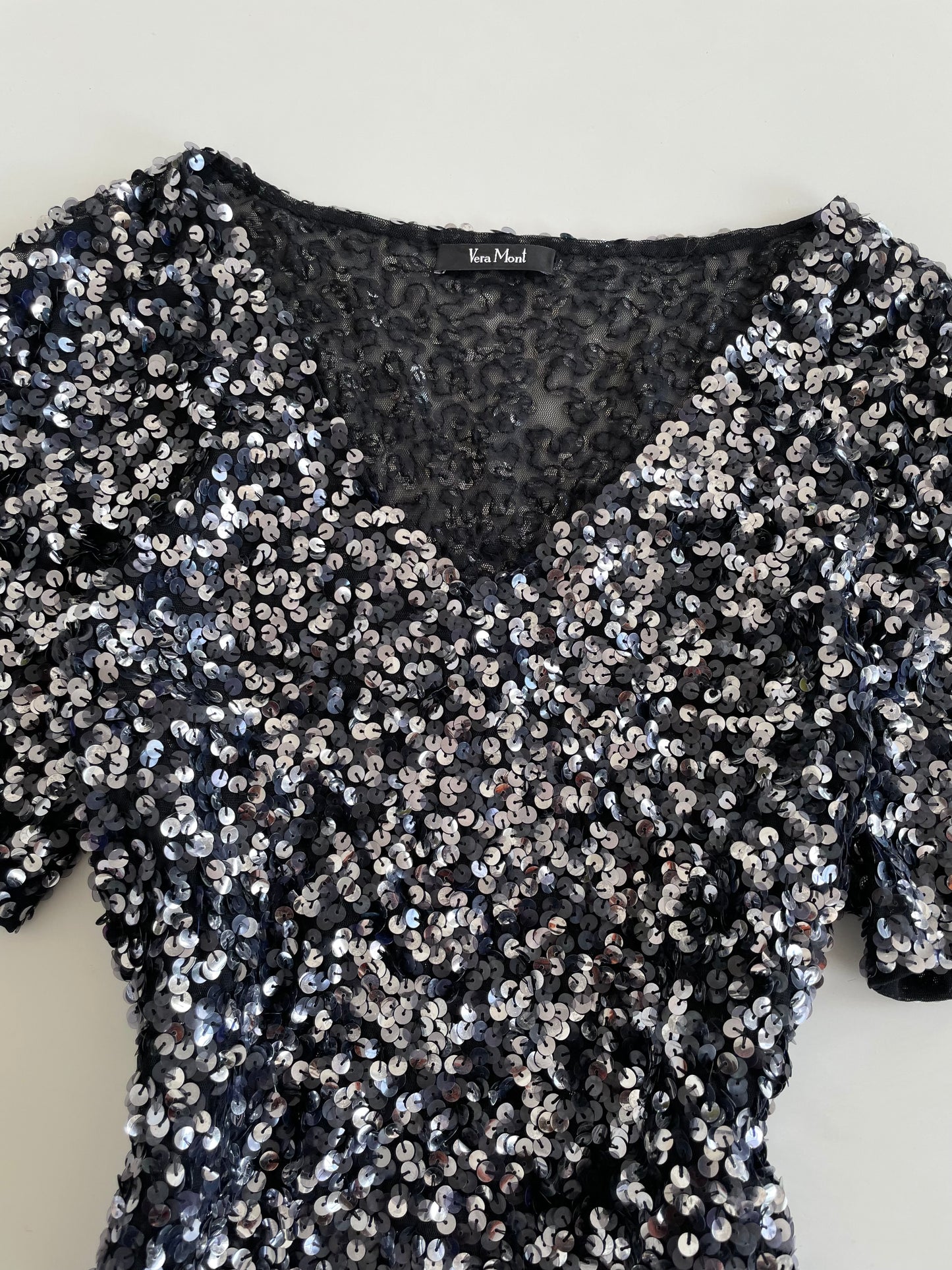 Vera Mont Sheer Sequin Top-Bust 40 to 42