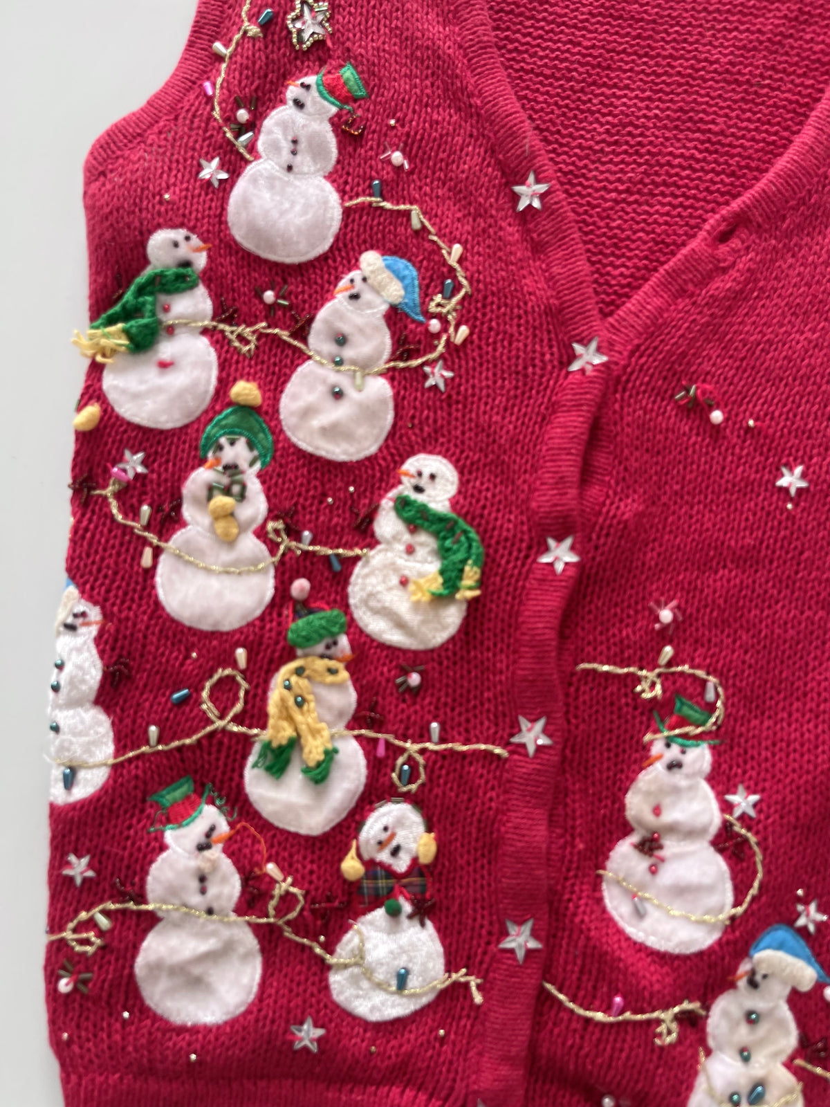 Christmas Embroidered Vest Sweater-Bust 44
