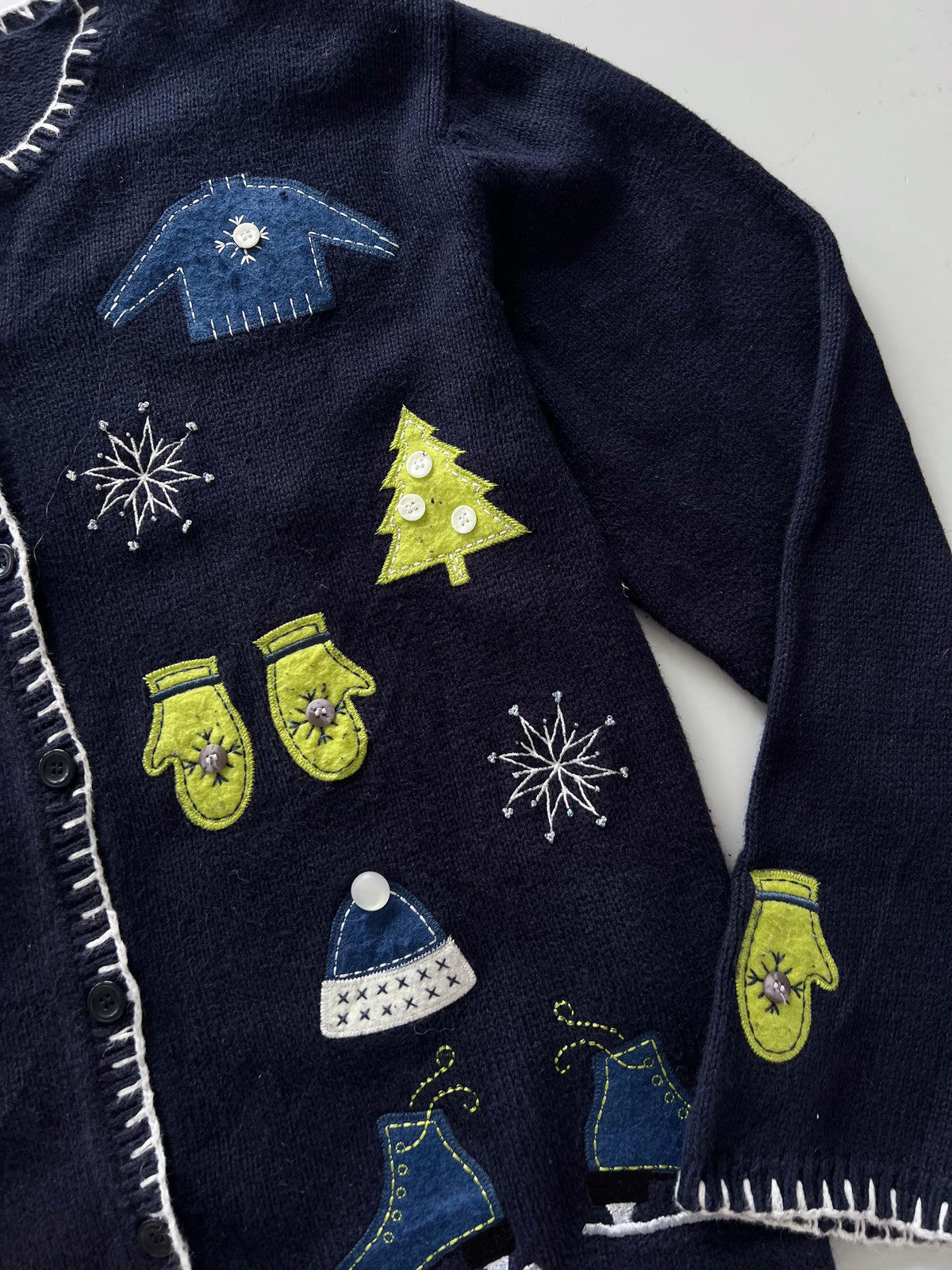 Christopher&Banks Christmas Embroidered Cardigan Sweater-Bust 48