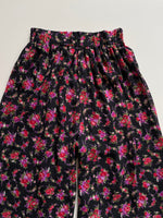 Load image into Gallery viewer, BLACK PINK FLORAL LINED PANTS - WAIST 28 TO 32
