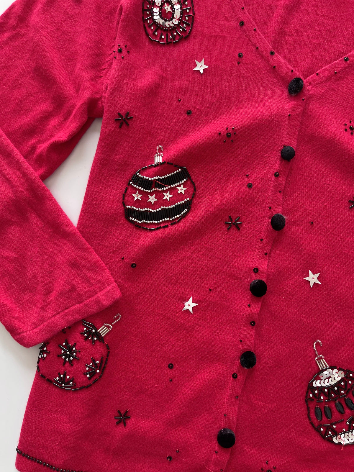 Studio Joy Embroidered Christmas Cardigan Sweater-Bust 54