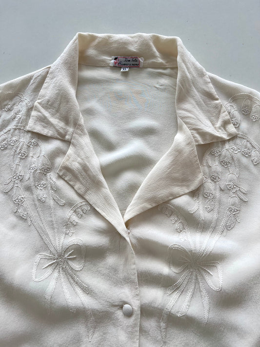 Ricamo A Mano Pure Silk Embroidered Shirt-Bust 44