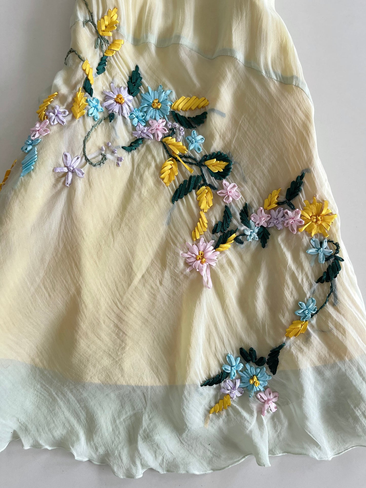 Almost Famous 100% Silk Embroidered Dress-Bust 34