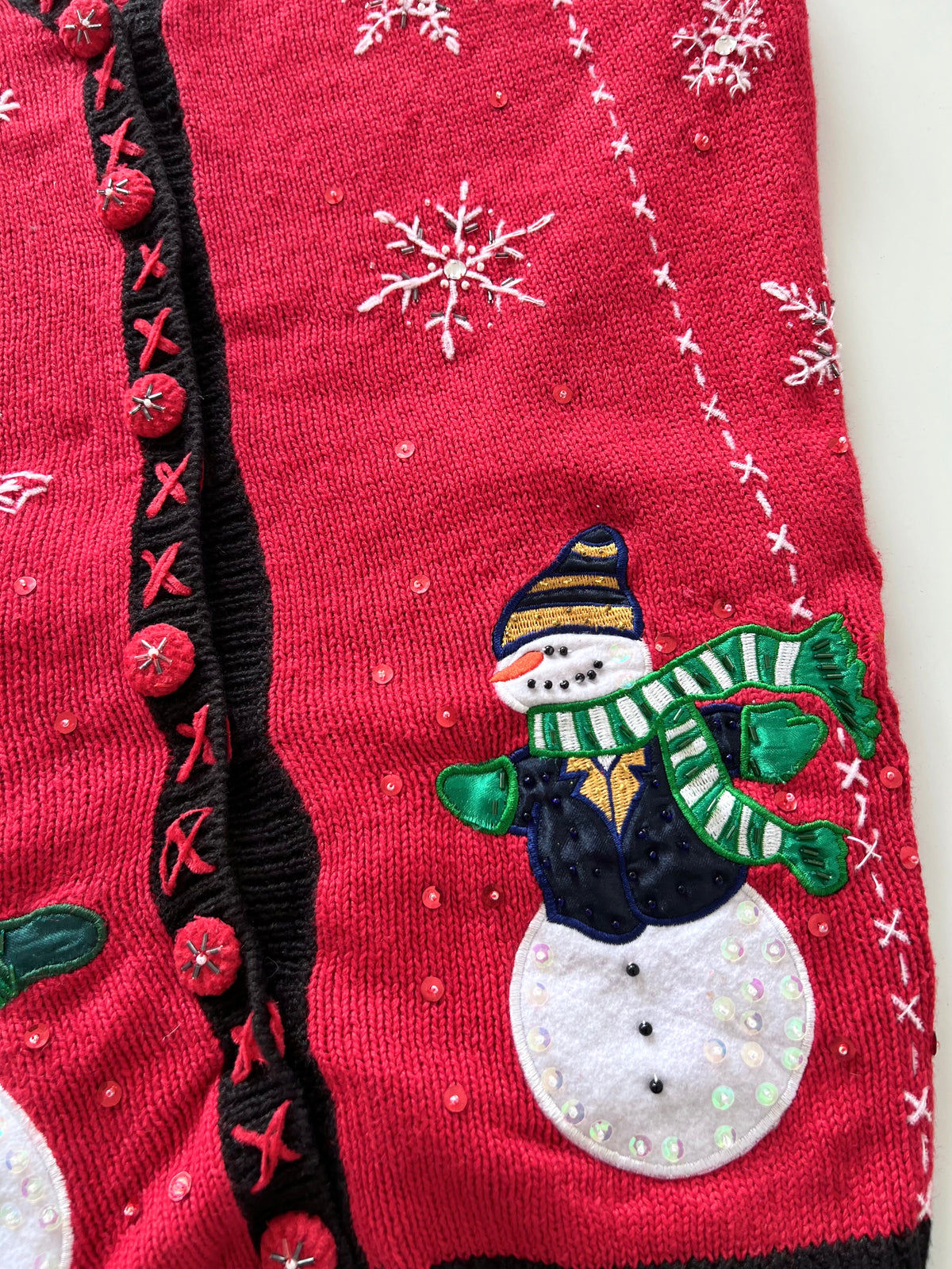 Basic Editions Embroidered Christmas Sweater Vest-Bust 44