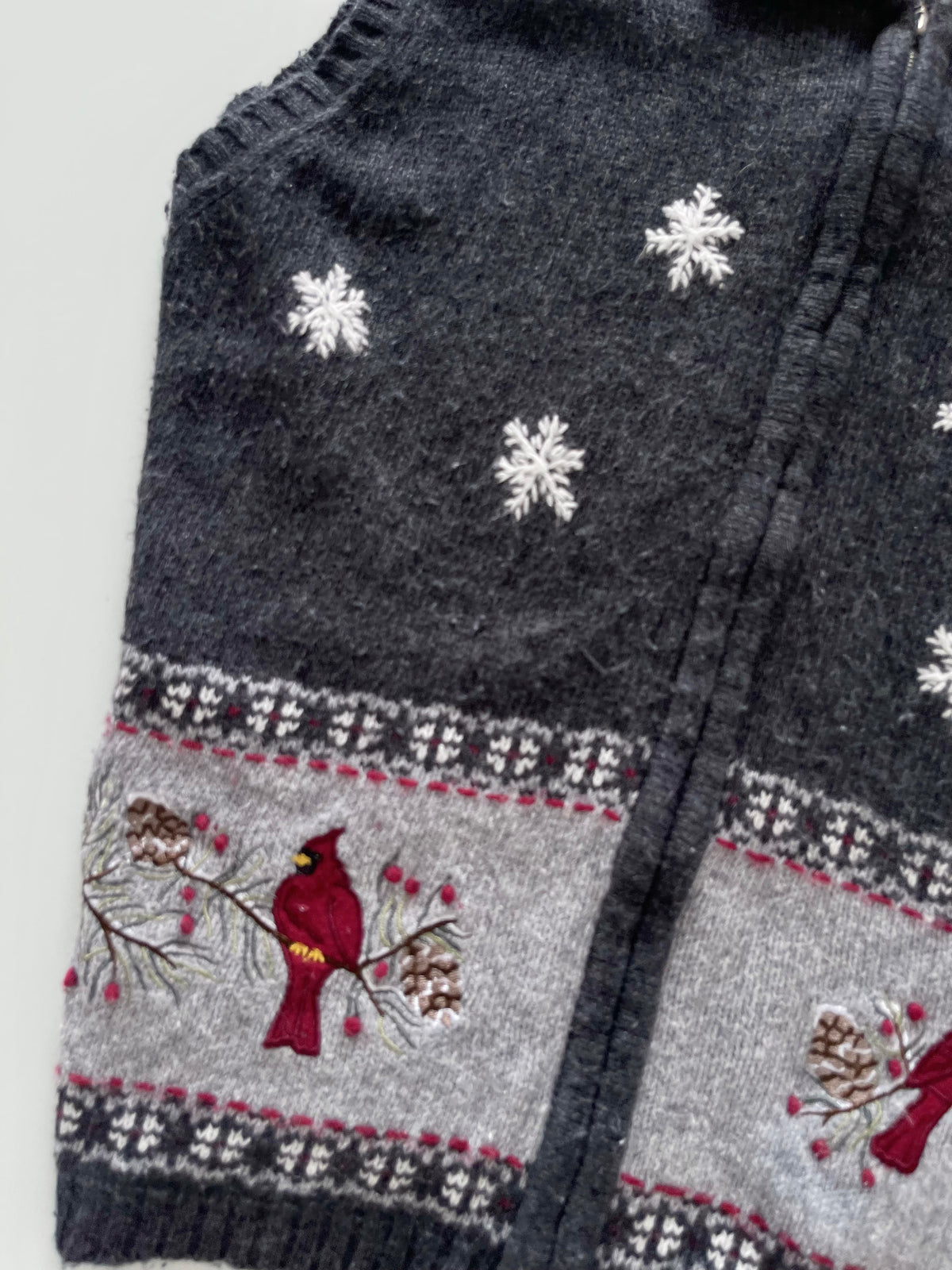 Southern Lady Embroidered Christmas Vest Sweater-Bust 46