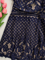 Load image into Gallery viewer, LOVE FIRE SPACE BLUE LACE DRESS - BUST 36
