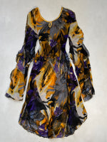 Load image into Gallery viewer, Dramatic Sleeve Sheer Dress-Bust 40