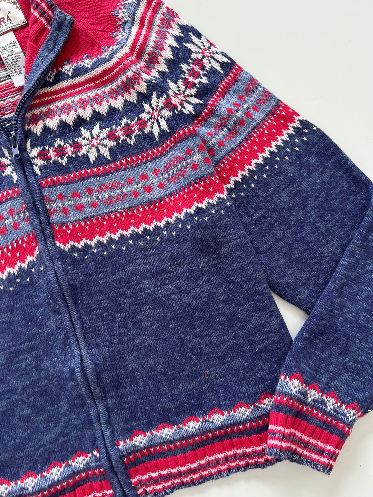 Tiara Embroidered Christmas Zipper Sweater-Bust 44