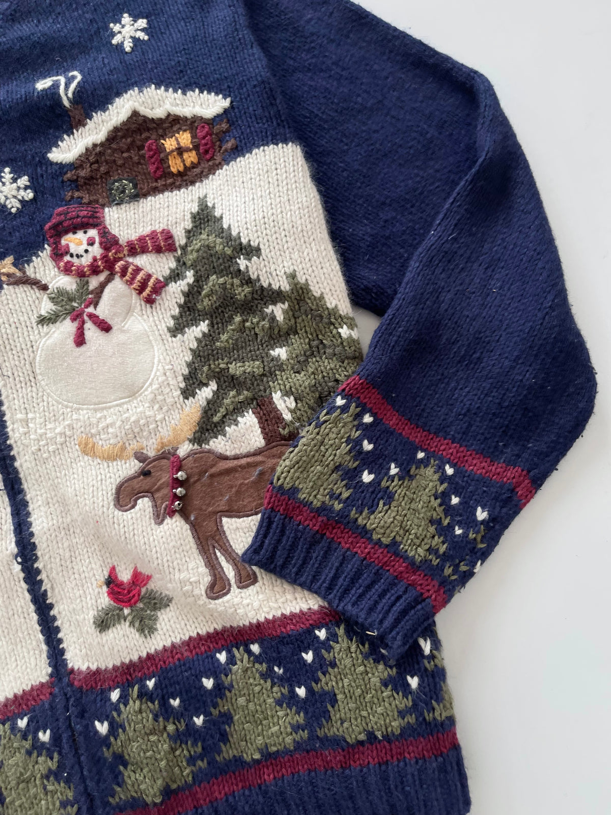 Croft&barrow Embroidered Christmas Zipper Sweater-Bust 48