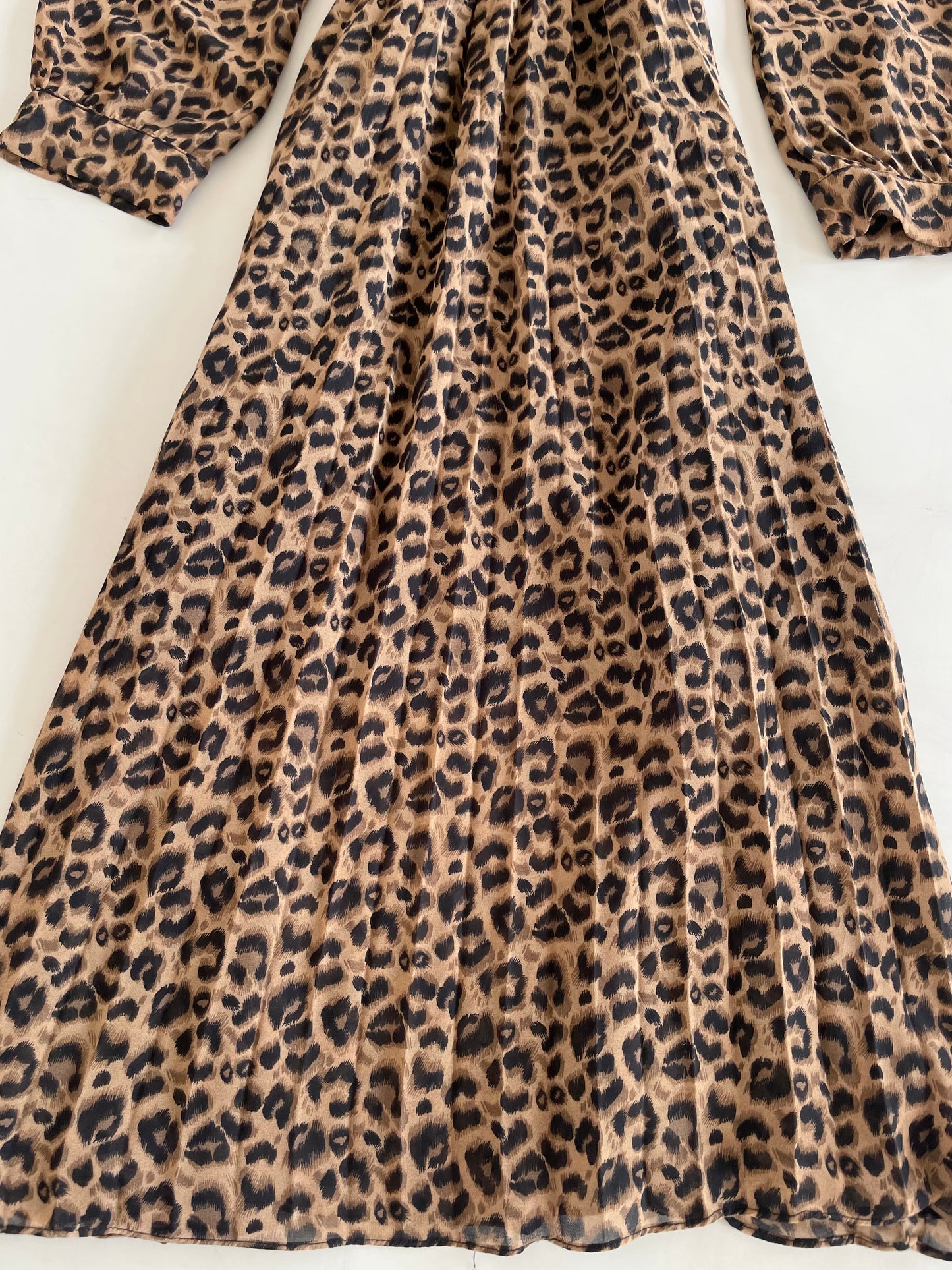 Animal Print Pleated Dress-Bust 36