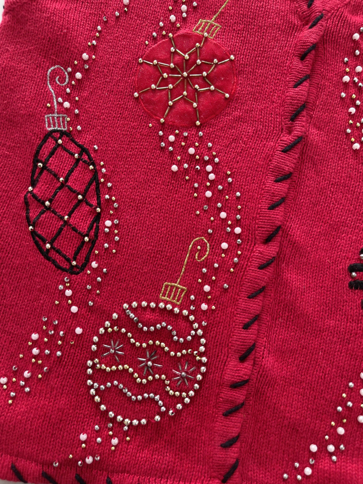 Star Blue Originals Embroidered Christmas Vest Sweater-Bust 44