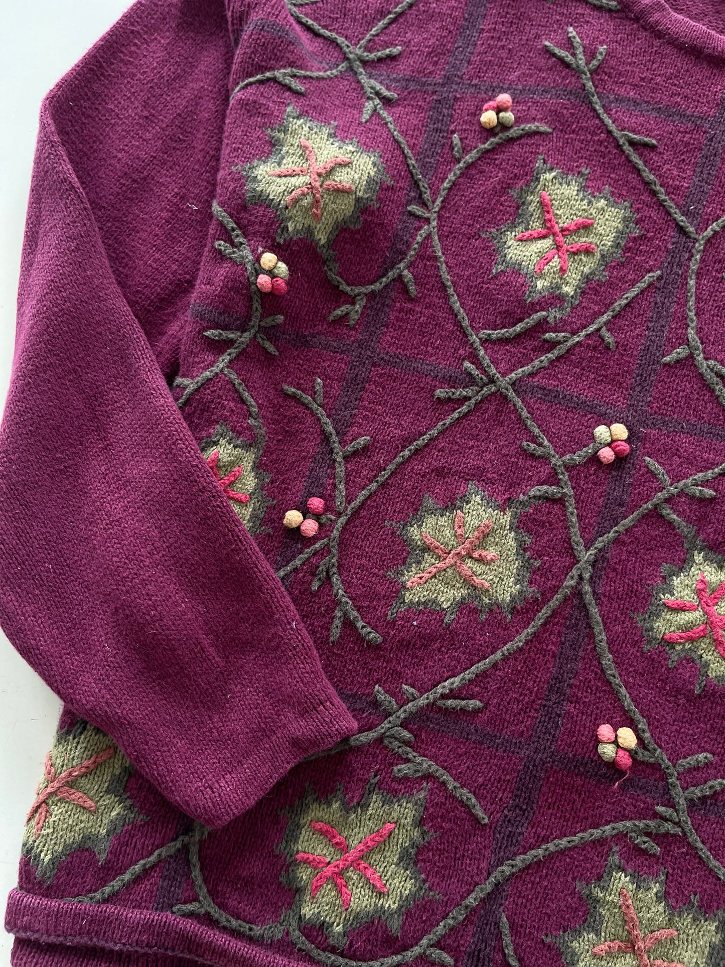 Fashion Bug Embroidered Vintage Sweater-Bust 48