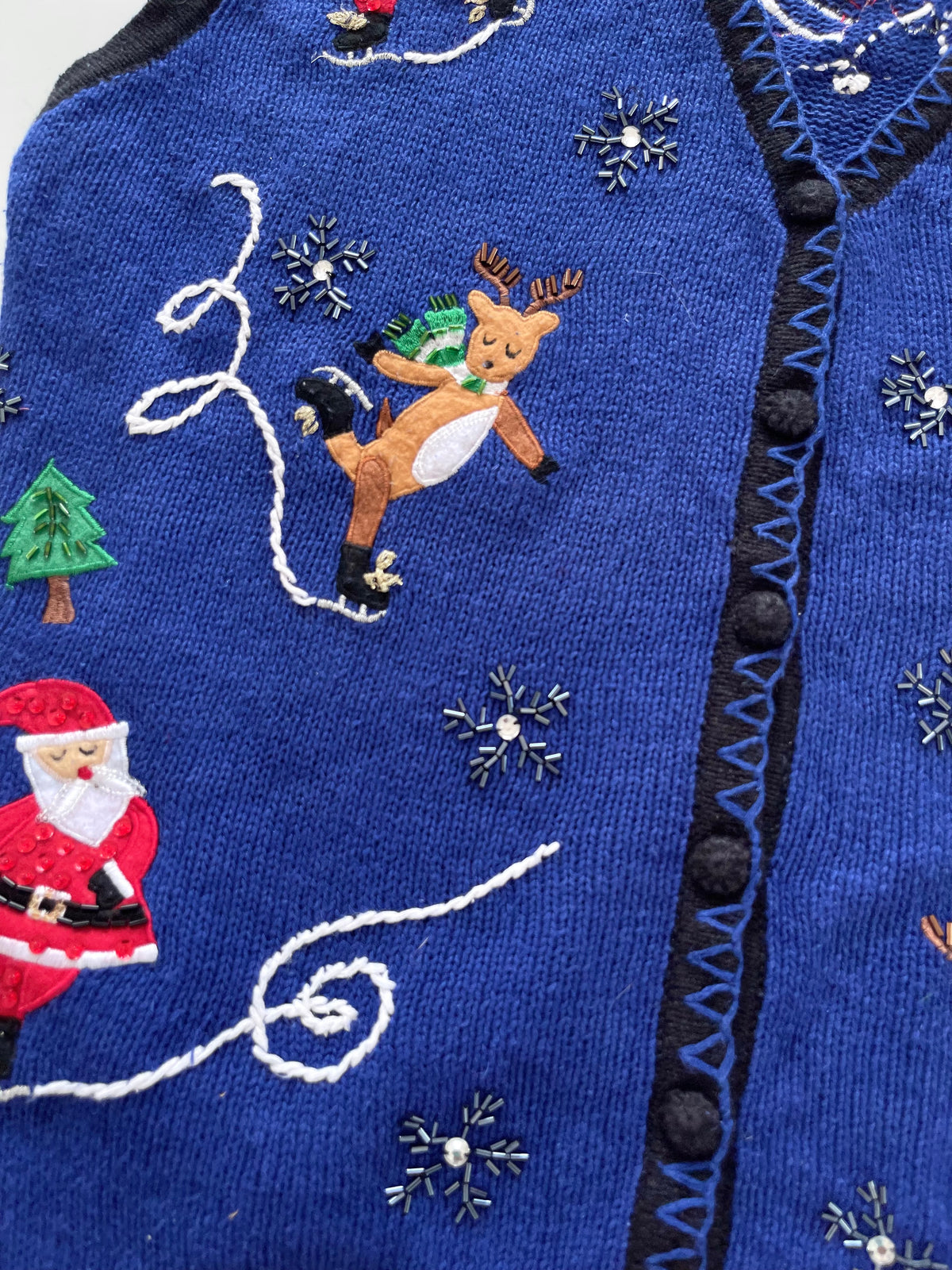 Bobbie Brooks Embroidered Christmas Vest Sweater-Bust 52
