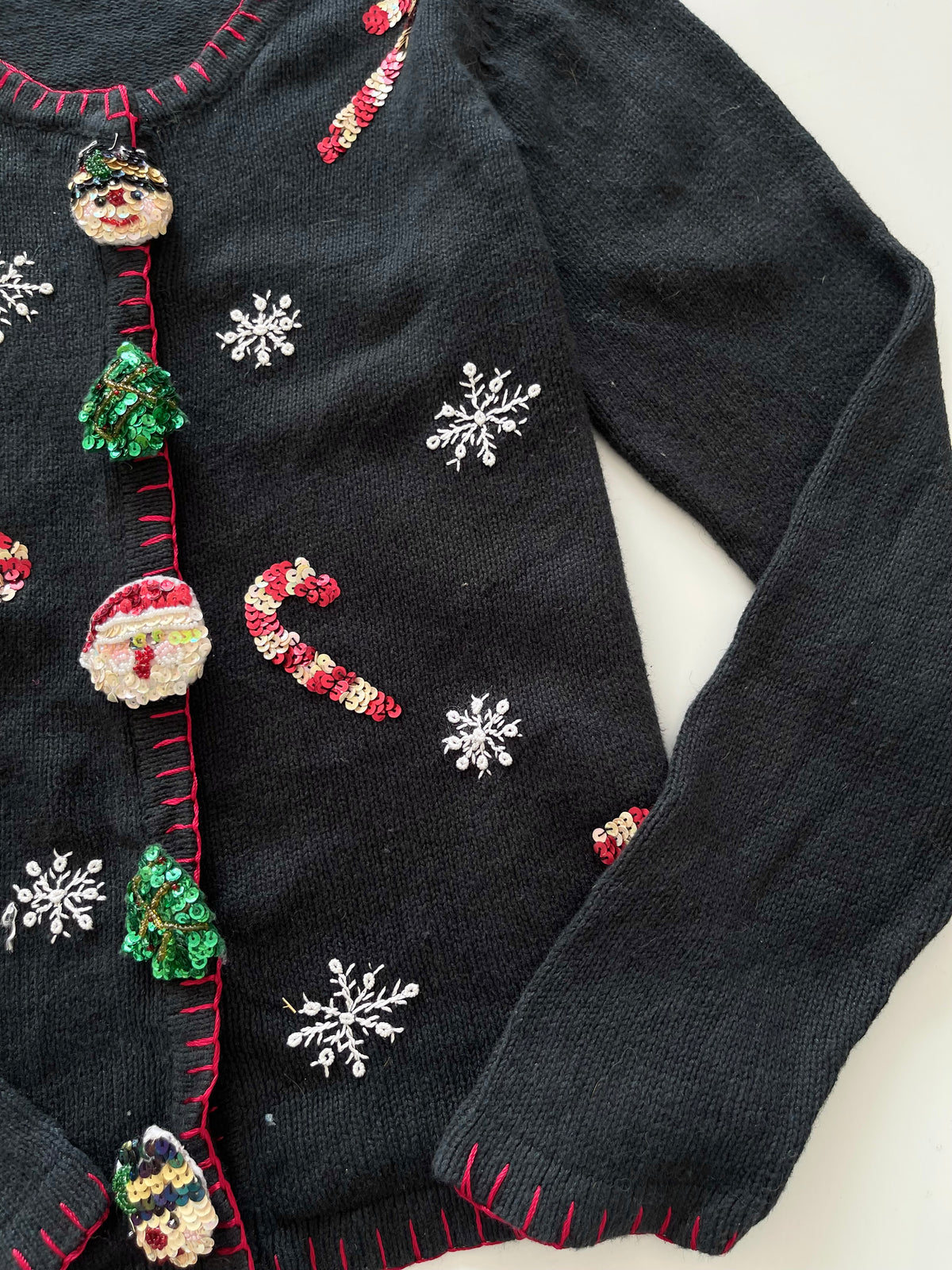 Christmas Embroidered Sweater-Bust 38