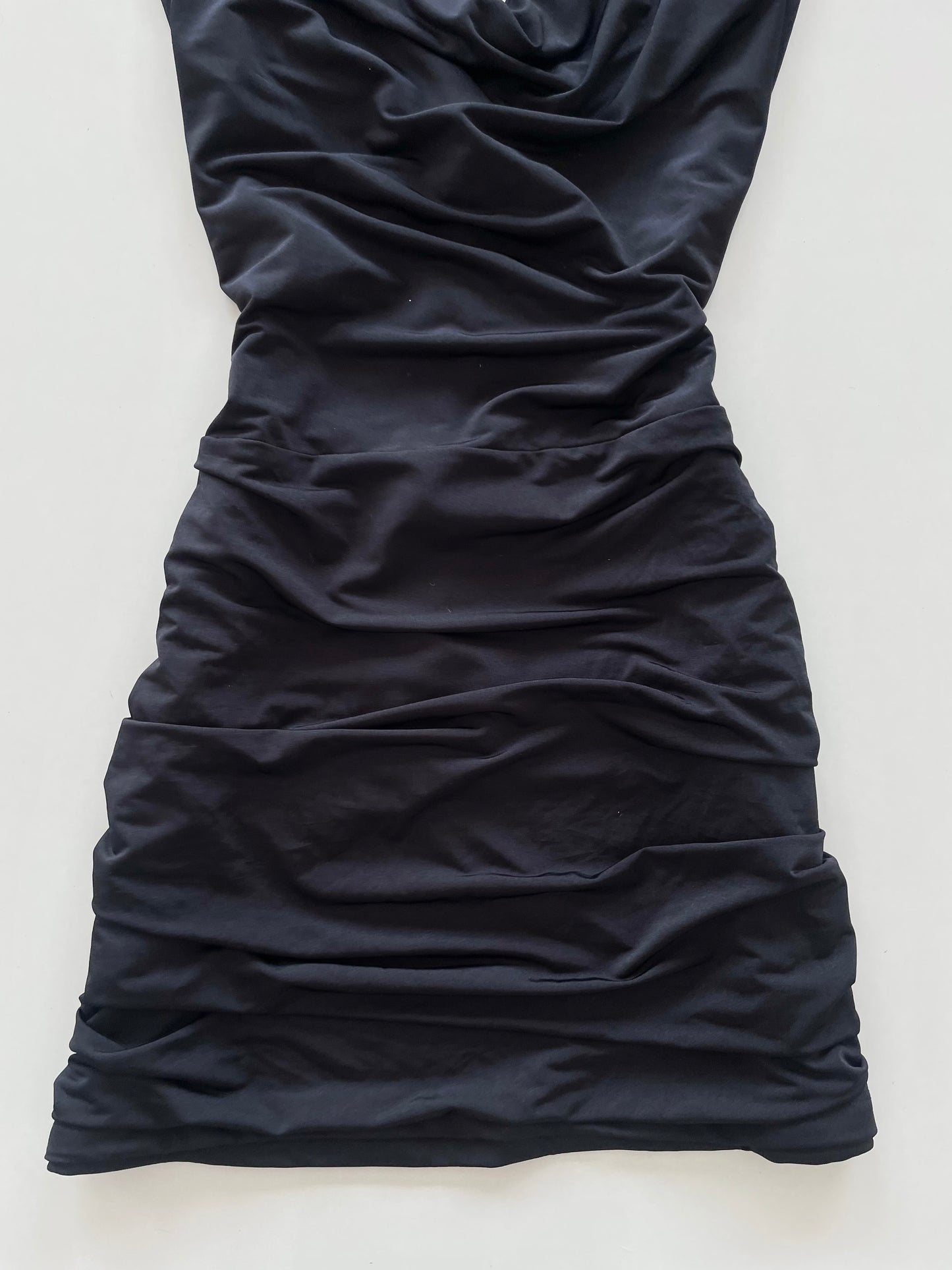 Ruched Black Dress-Bust 38