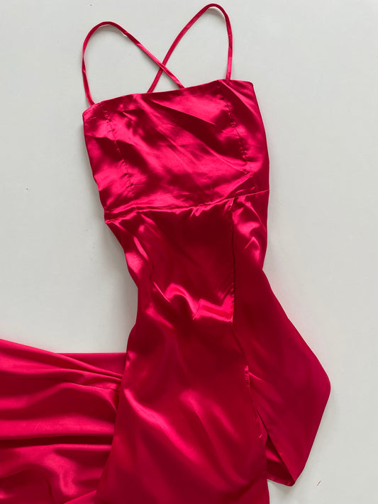 Satin Red Dress-Bust 34