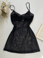 Load image into Gallery viewer, Silk & Satin Lingerie Lace Sheer Dress -Bust 28 to 30
