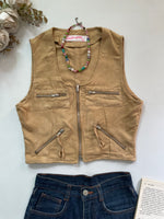 Load image into Gallery viewer, Vintage Suede Waistcoat-Bust 34
