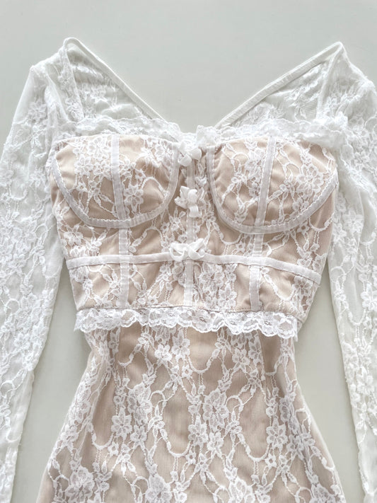 Mei Ying Lace Vintage Dress-Bust 32 to 34