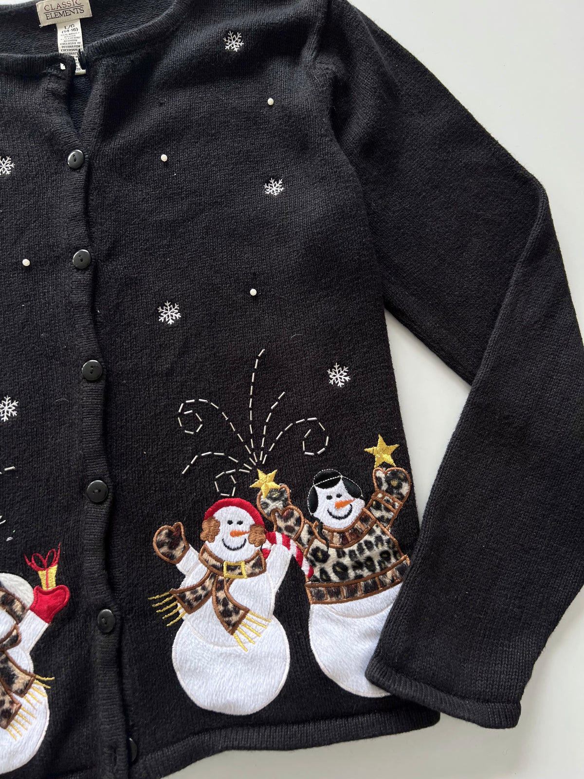 Classic Elements Christmas Embroidered Cardigan Sweater-Bust 46