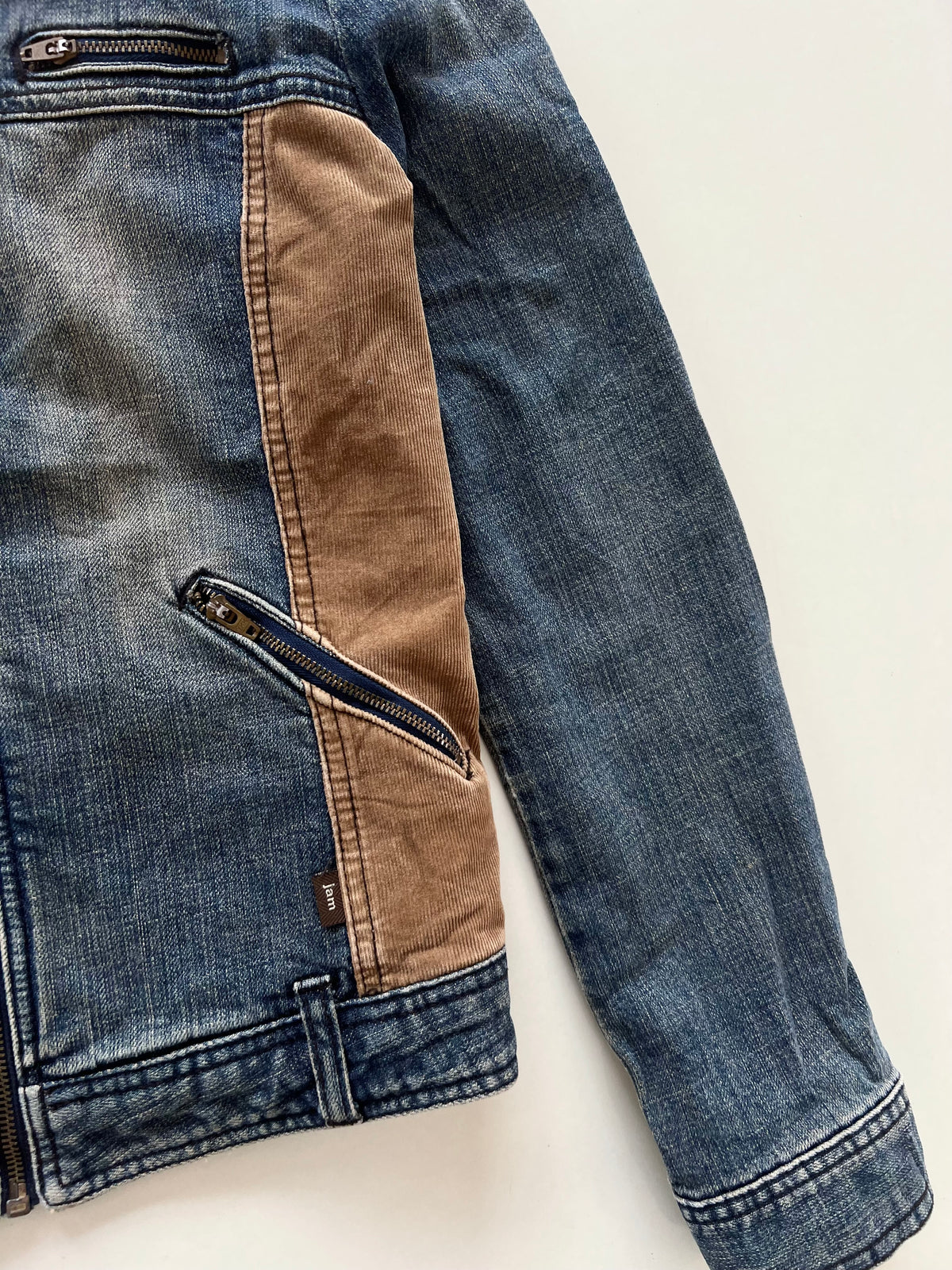 Jambangee Vintage Zip Up Denim Jacket-Bust 36