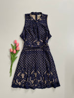 Load image into Gallery viewer, LOVE FIRE SPACE BLUE LACE DRESS - BUST 36