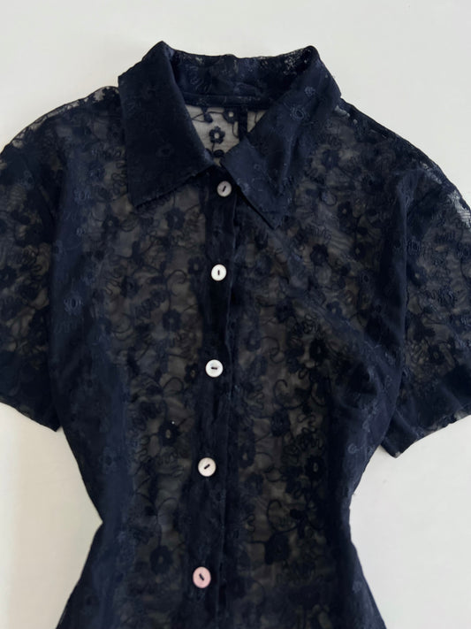 Lace Sheer Shirt-Bust 34