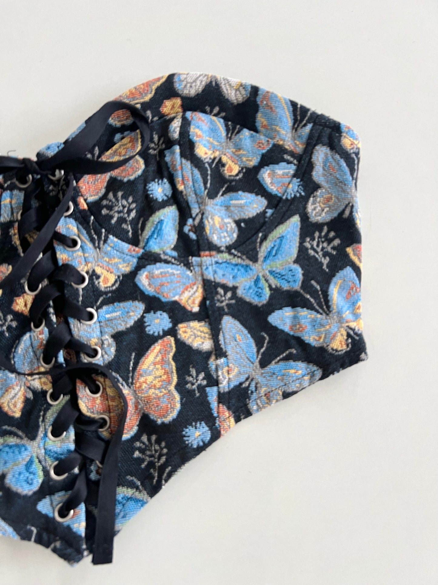 Jacquard Butterfly Vintage Top-Bust 32