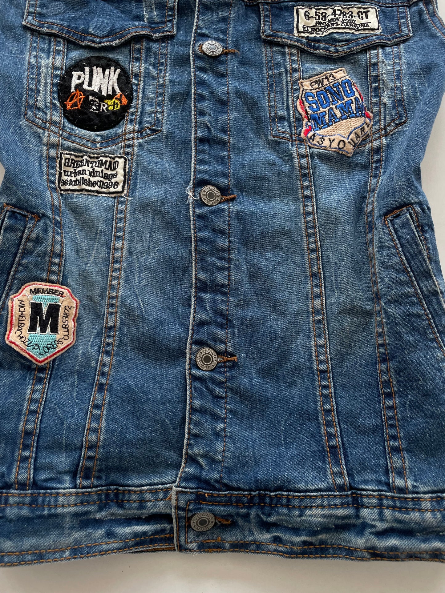 Punk Denim Vest-Bust 40