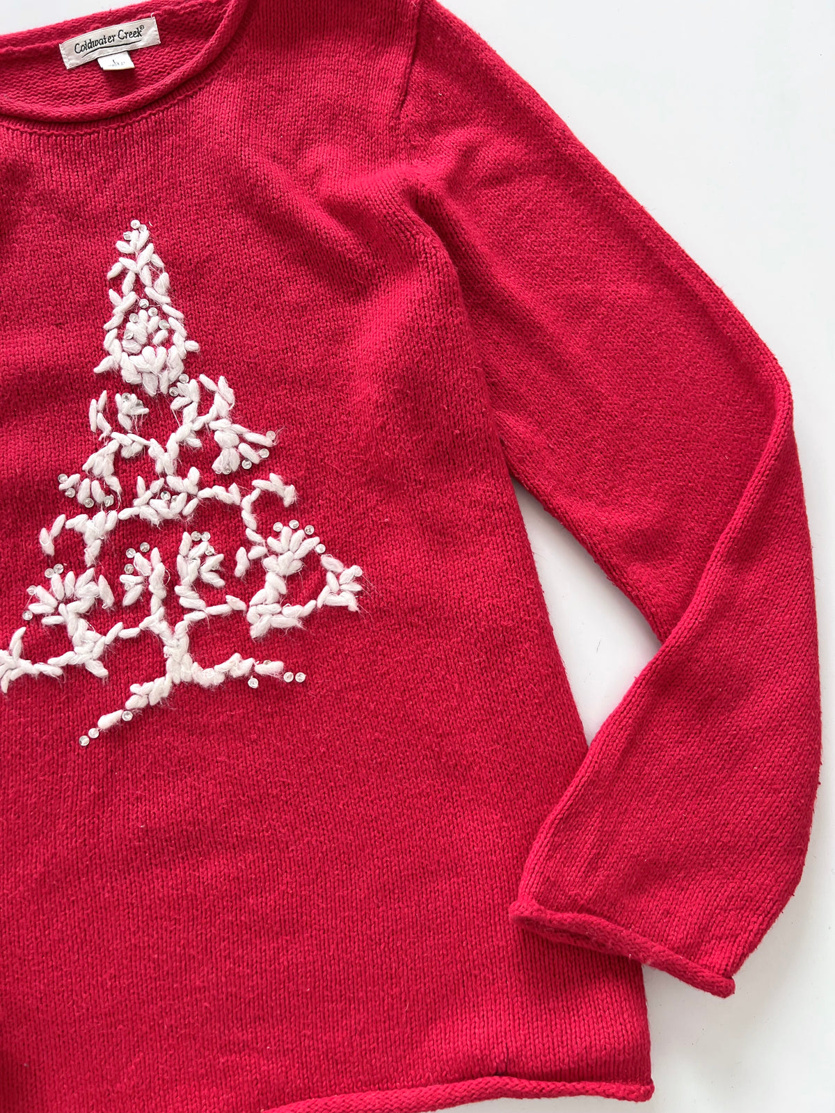 Coldwater Creek Embroidered Christmas Sweater-Bust 42