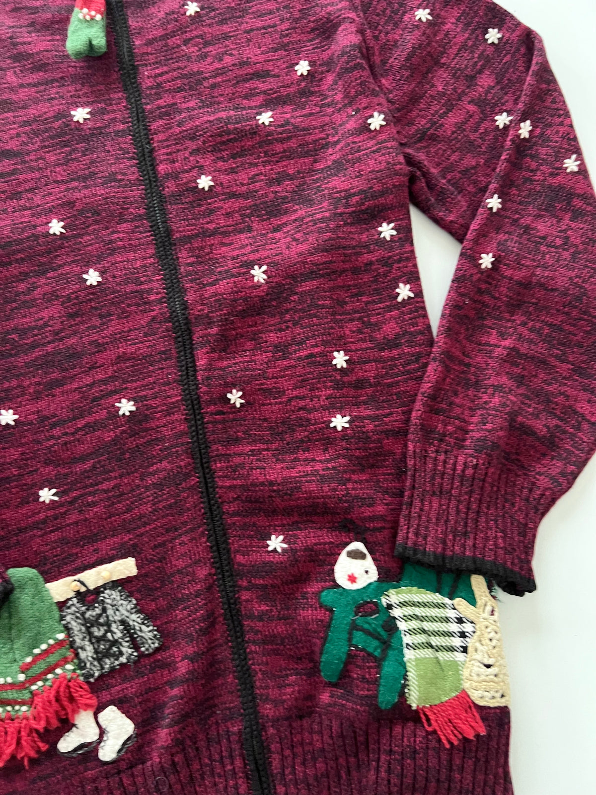 Penningtons Embroidered Christmas Zipper Sweater-Bust 48
