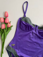 Load image into Gallery viewer, GRAY PURPLE SWIMSUIT BUST - 32 to 34