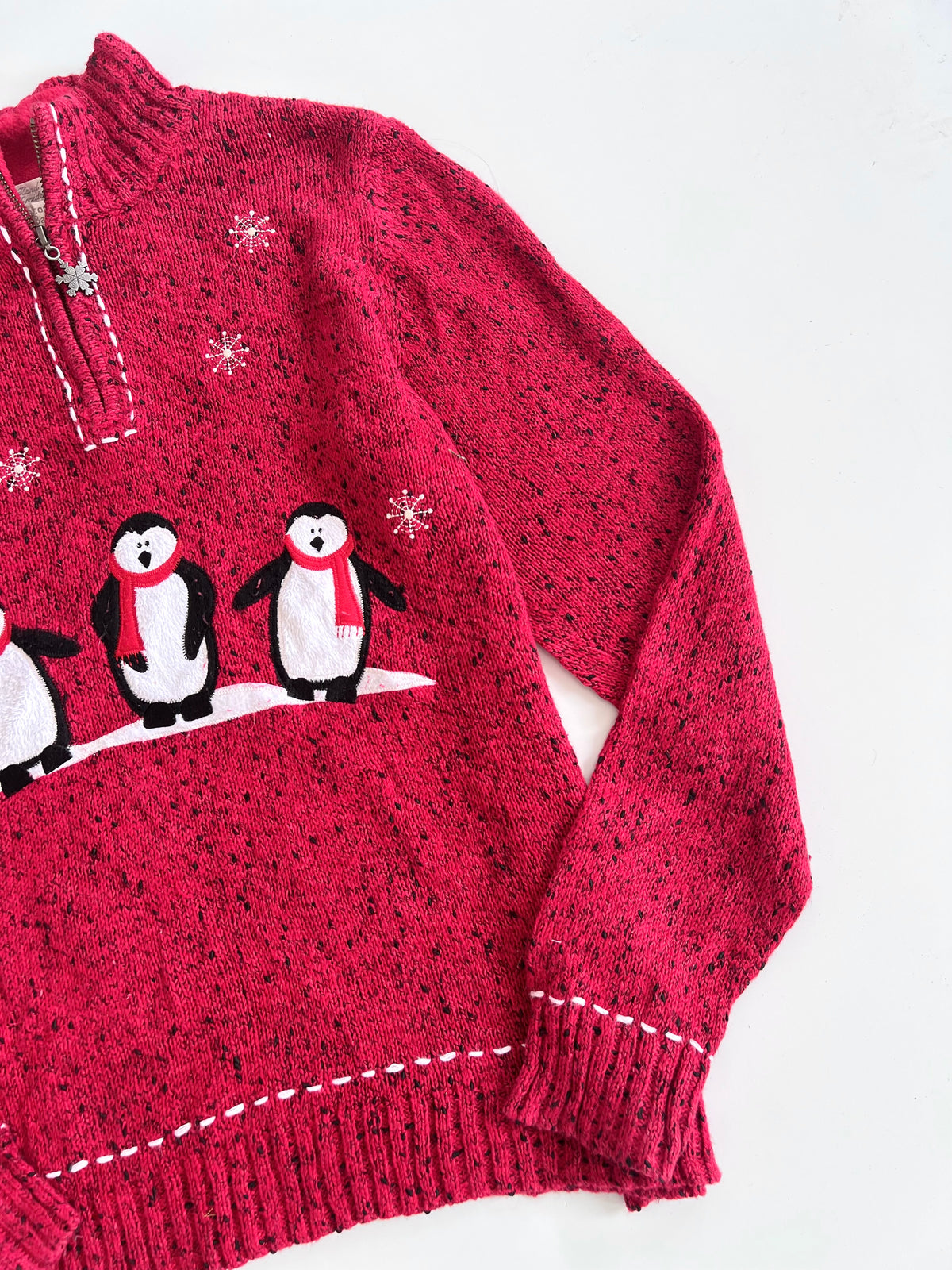 Christopher & Banks Hand Embroidered Christmas Sweater-Bust 44