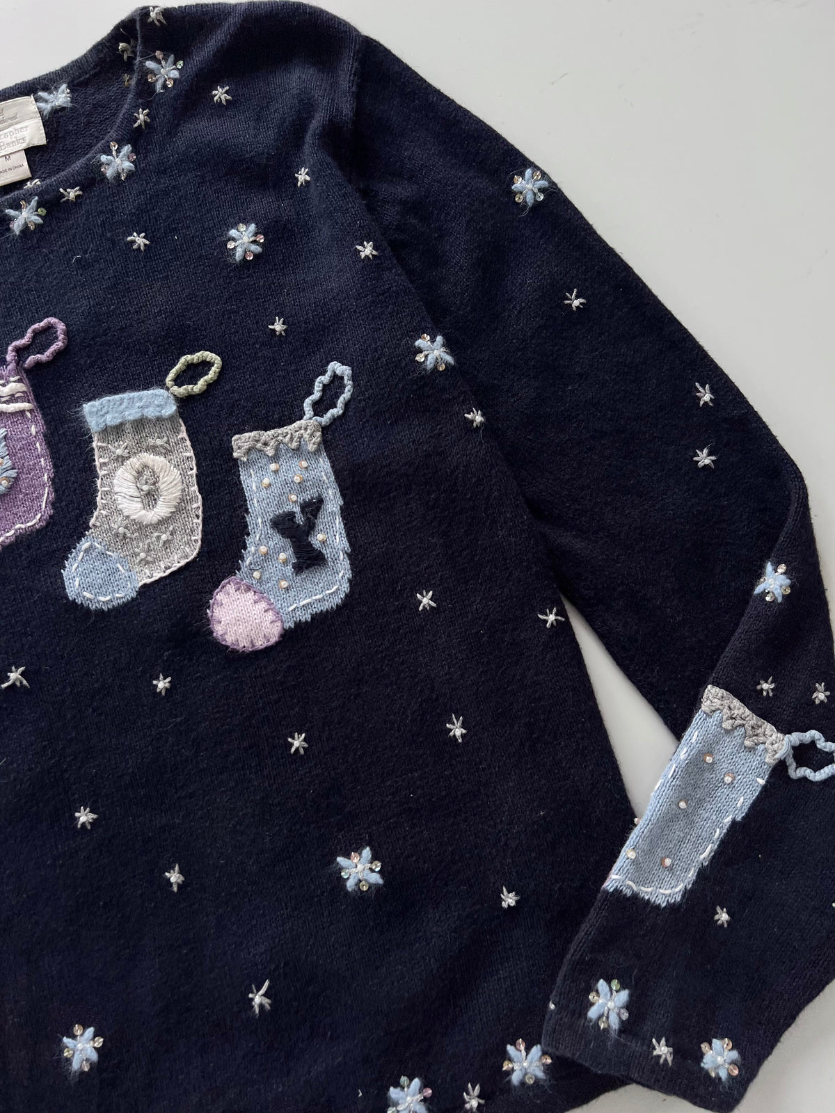Christopher&Banks Embroidered Christmas Sweater-Bust 42