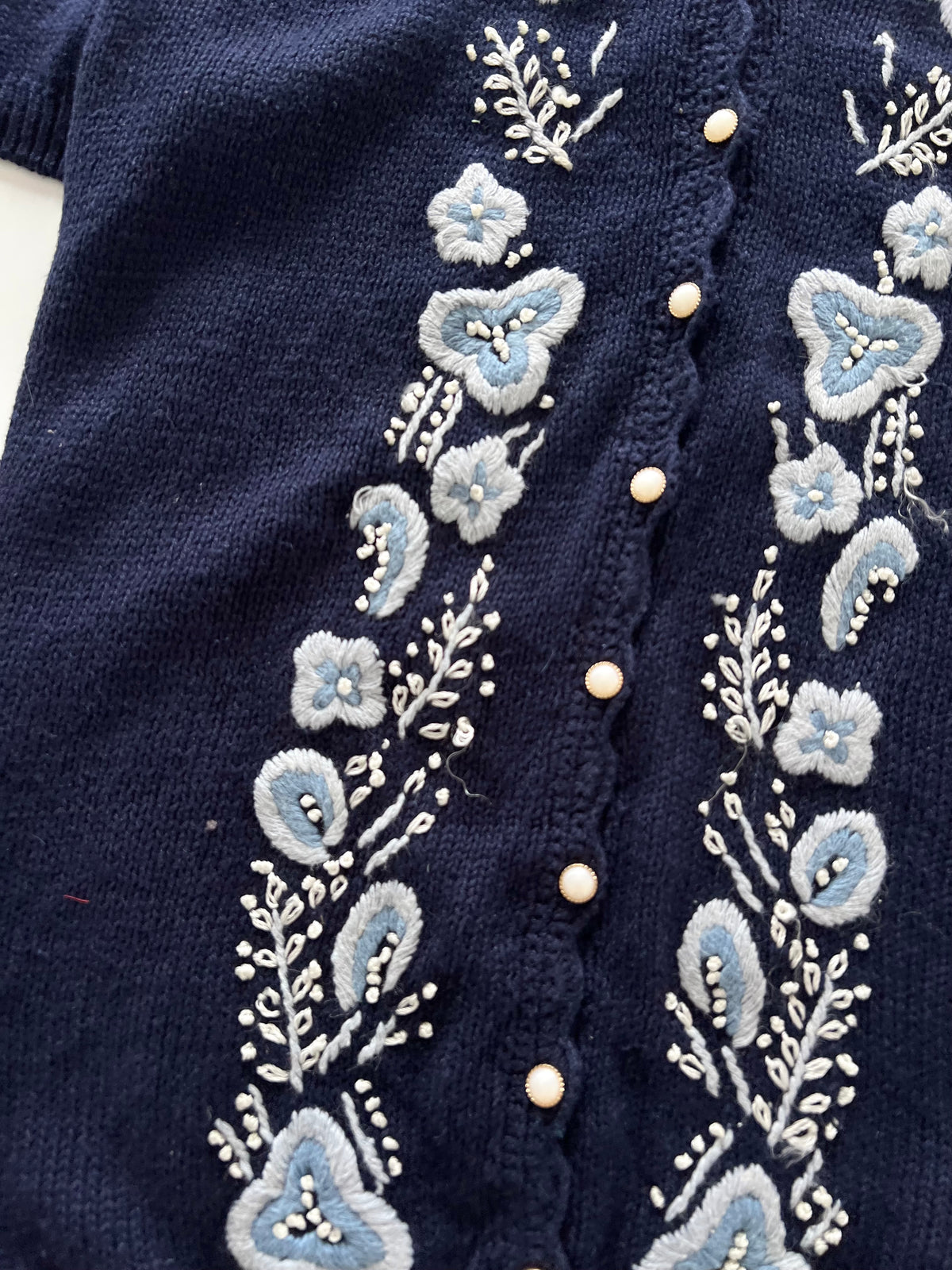 Makgules Plus Hand Embroidered Vest Sweater-Bust 48
