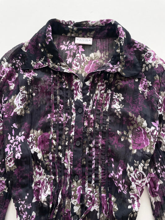 Canda Floral Sheer Shirt-Bust 48