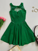 Load image into Gallery viewer, Sweetheart Neck Green Dress-Bust 30 to 32